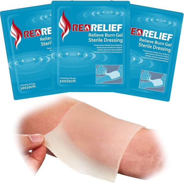 Emergency Burn Dressing 10X10Cm Pack of 5 - Cools, Soothes and Relieves Pain