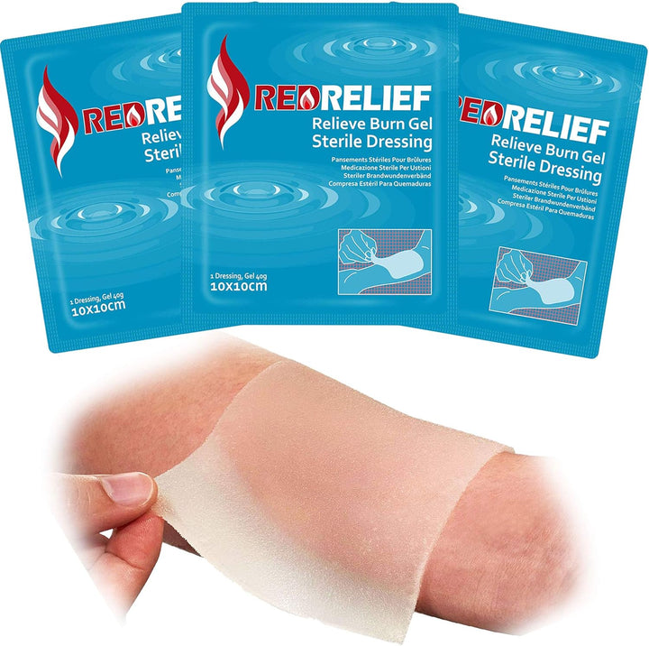 Emergency Burn Dressing 10X10Cm Pack of 5 - Cools, Soothes and Relieves Pain
