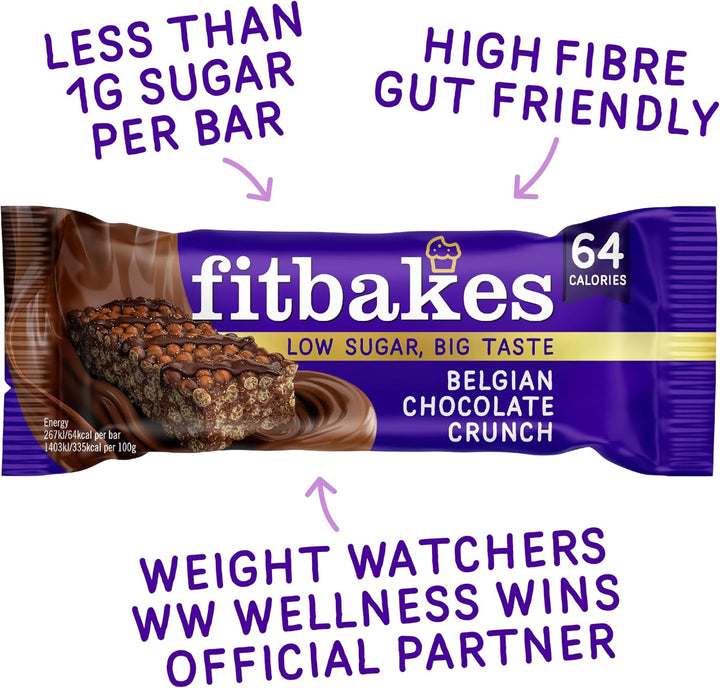 64 Calories Belgian Chocolate Mini Bars (12X19G) Diabetic Chocolate Keto Snack, 1 Net Carb Low Sugar Crunch Cake, Diabetic Sweets Biscuits, Low Calorie Snack, No Added Sugar, Fitbakes
