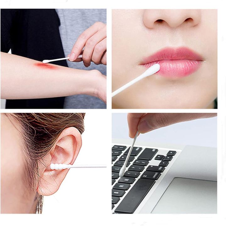 600 Bamboo Cotton Buds, Cotton Wooden Ear Swabs for Makeup Cleaning, 100% Biodegradable, Eco Friendly