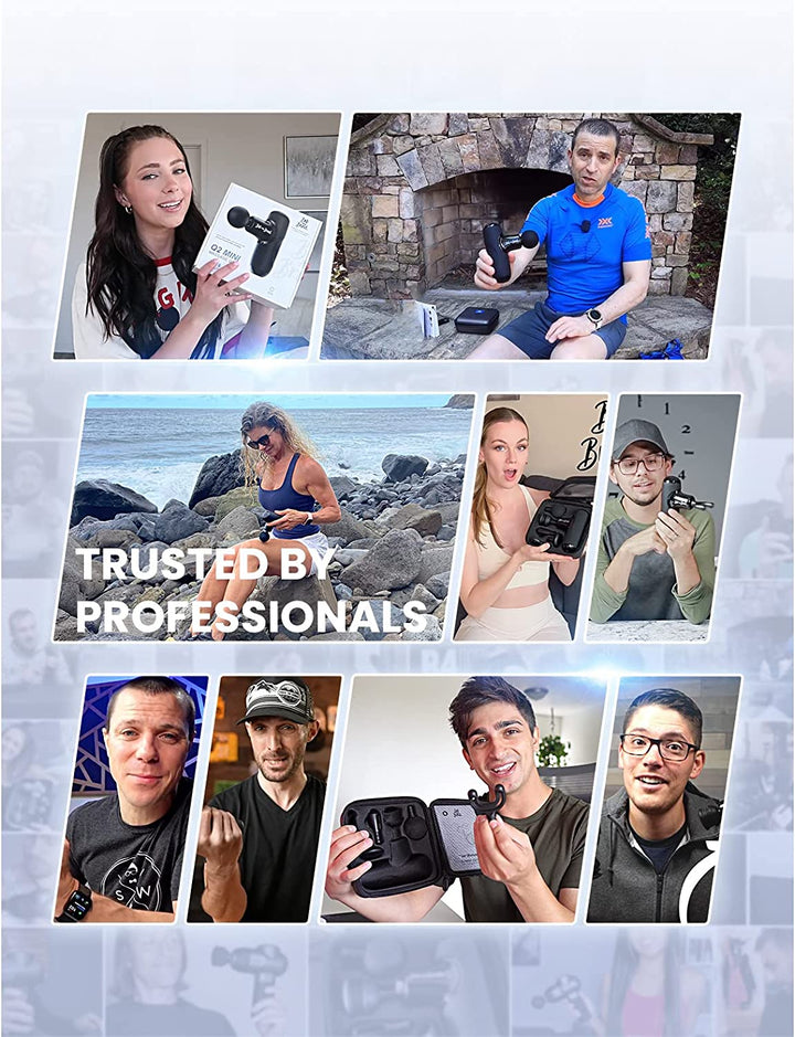 Mini Massage Gun,  Q2 Pocket-Sized Deep Tissue Massager Gun, Portable Percussion Muscle Massager Gun, Ultra Small & Quiet Muscle Massage Gun with Carry Case for on the Go Usage, Black