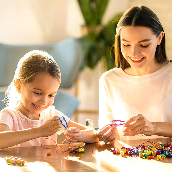 Yeenao Plastic Tweezers,20 PCS First Aid Tweezer 4 Inch/10Cm Plastic Beads Forceps Tweezers for Perler Fuse Beads Kids Handmade DIY Crafts