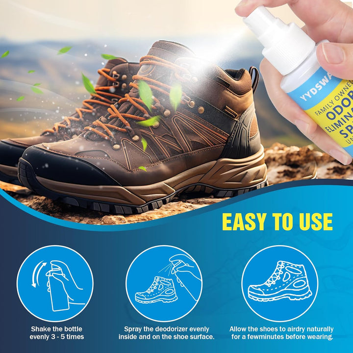 Shoe Deodorizer Spray – Instant Odor Eliminator for Shoes & Socks,Athletes Foot Spray,Long-Lasting Freshness, Quick-Drying, Non-Staining, Safe for All Footwear