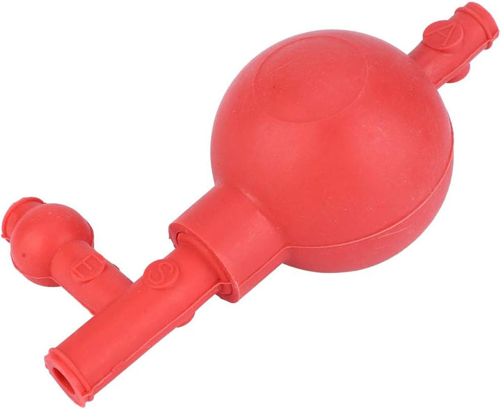 2 Pcs Suction Bulb Quantitative Ear Sucking Washing 3 Way Rubber Bulb for Laboratory Industrial Agricultural Research Food Red