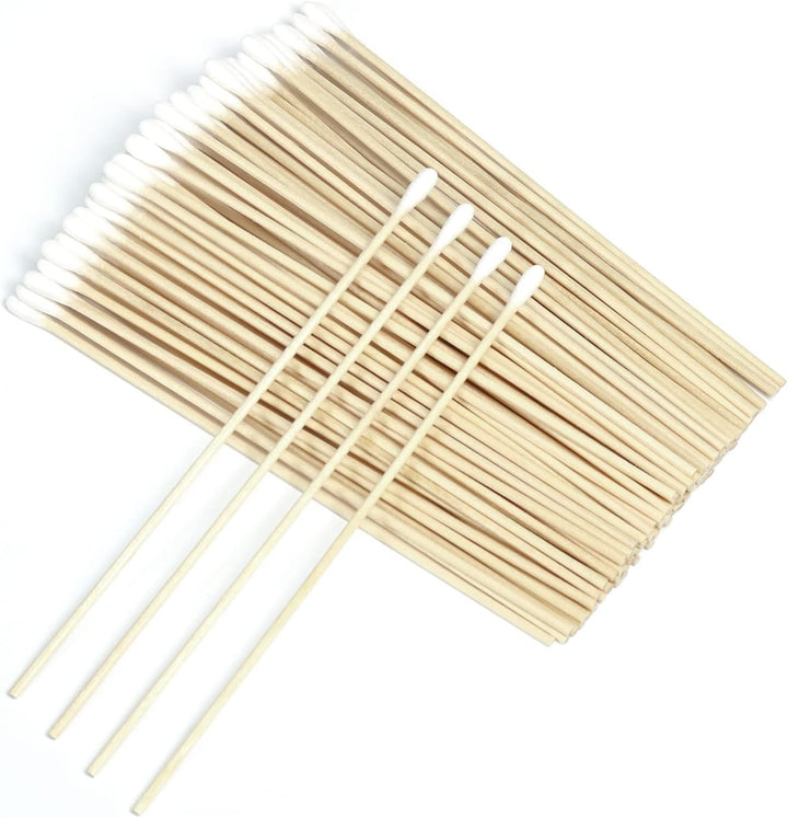 6 Inch Long Cotton Buds, 200Pcs Extra Long Handle Ear Buds Cotton Swabs Earbuds for Cleaning, Makeup, Polishing Jewelry, Arts and Crafts