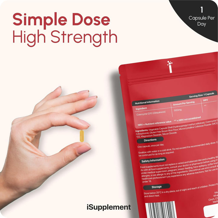 Coq10 Supplement 500Mg Coenzyme Q10 - High Strength Naturally Fermented Coq10 Ubiquinone by | 120 One-Per-Day Micro Tablets (4-Month Supply)