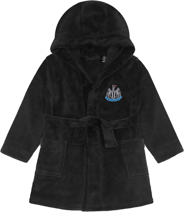 Newcastle United Dressing Gown Baby Toddler Robe Fleece Hooded OFFICIAL Gift