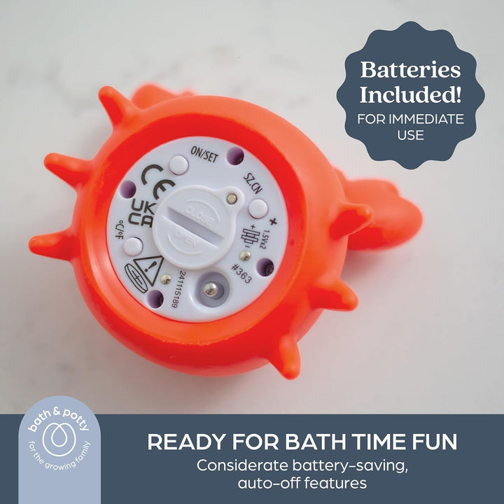 Crab Baby Bath Thermometer - Instant Read Digital Thermometer for Water and Room Temperature - Floating Baby Bath Toy