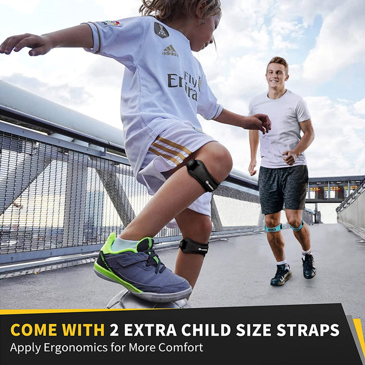 2 Pack Patella Tendon Knee Strap, Knee Support Brace for Women Men, Adjustable Band for Hiking, Soccer, Basketball, Baseball, Running, Tennis, Volleyball, Squats