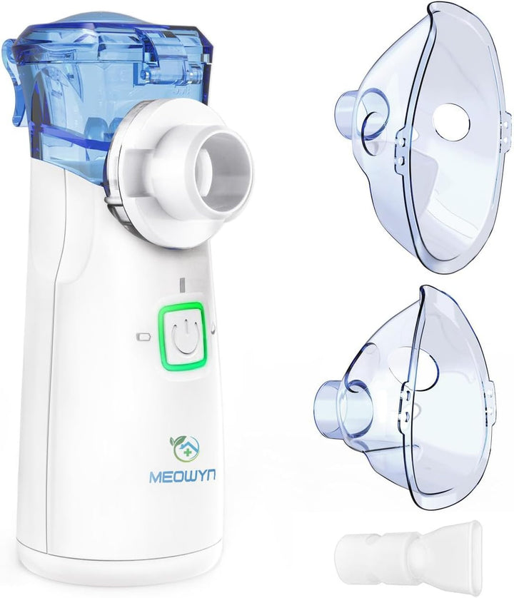 Nebuliser Machine for Adults & Kids, USB-C Rechargeable Nebuliser with Portable Design, Easy to Use & Clean, Silent, Efficient Atomization for Home Use (Full White)
