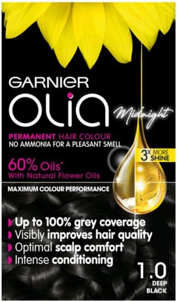 Garnier  5.0 Brown, Oil-Powered, No-Ammonia. 100% Grey Coverage. Luminous, Long-Lasting, Vibrant Brown Hair Color with Exceptional Shine and a Healthy, Nourished Feel.