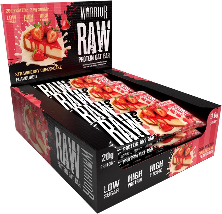 Raw Protein Bars – 12 X 75G High Protein Snack – High Fibre, Low Sugar – Ideal Meal Replacement or Healthy Nutrition Energy Snacks - Oat Bar Flapjacks – UK Made (Cookies & Cream)