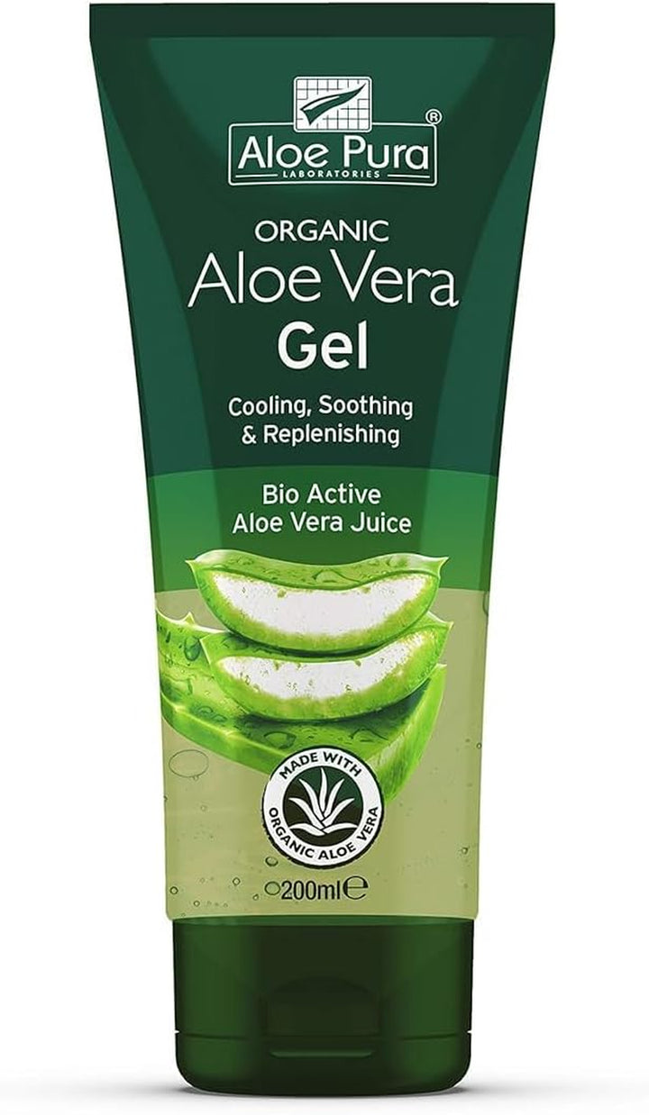 , Organic Aloe Vera Gel, Natural, Vegan, Cruelty Free, Paraben & SLS Free, Cooling, Soothing, 100Ml