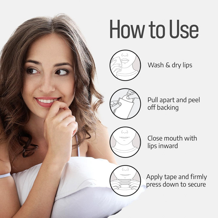 Mouth Tape for Sleeping- Gentle, Hypoallergenic Mouth Sleep Tape for Improved Nasal Breathing and Reduced Snoring- Stop Snoring Aids for Women & Men- Mouth Strips for Sleeping- 30 Pcs