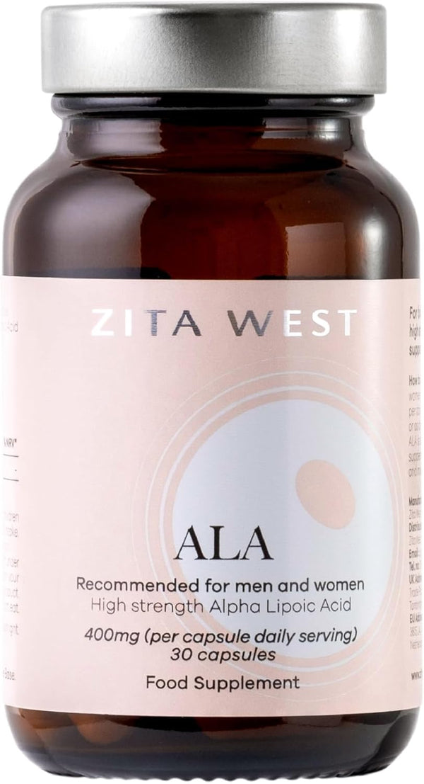 Alpha Lipoic Acid (ALA) 400Mg - High Strength Antioxidant for Male & Female Fertility, PCOS Support, Energy Production - 30 Capsules (One Month Supply)