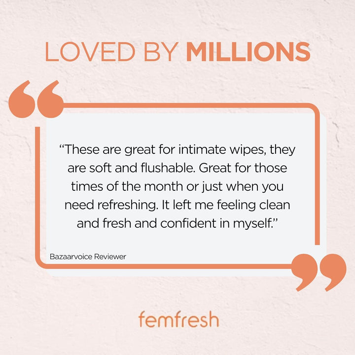 Intimate Wipes - Flushable & Biodegradable Disposable Feminine Hygiene Vaginal Cloths with Calendula & Aloe Extracts - Freshening, Soothing, Ph Balanced, Hypoallergenic – Pack of 6 X 25 Wipes