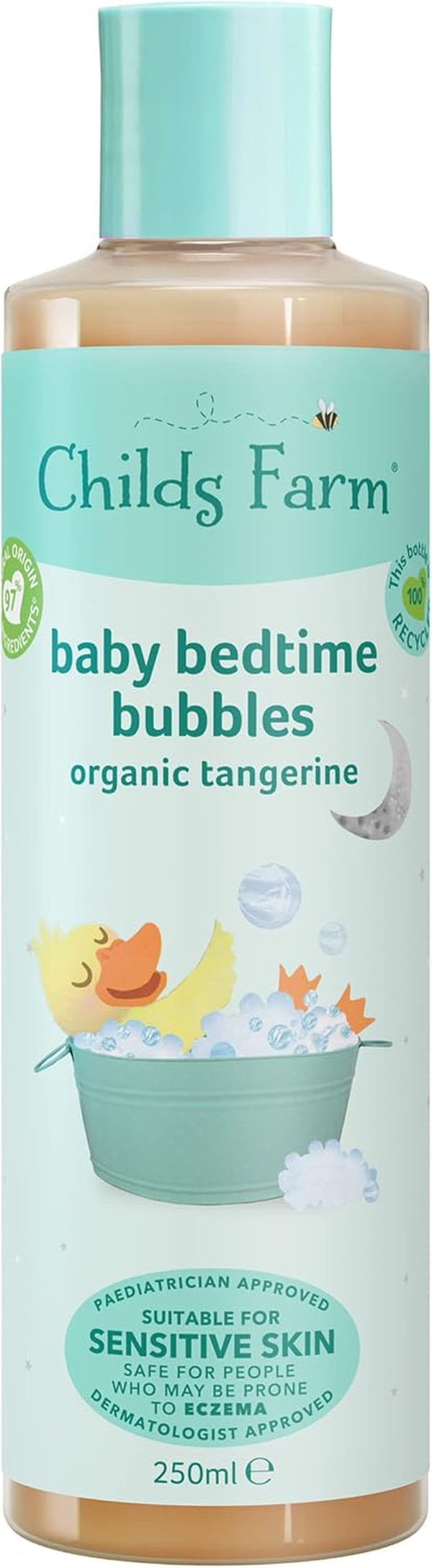 | Baby Bedtime Bubble Bath 250Ml | Organic Tangerine | Gently Cleanses & Soothes | Suitable for Newborns with Dry, Sensitive & Also Safe for People Who May Be Prone to Eczema