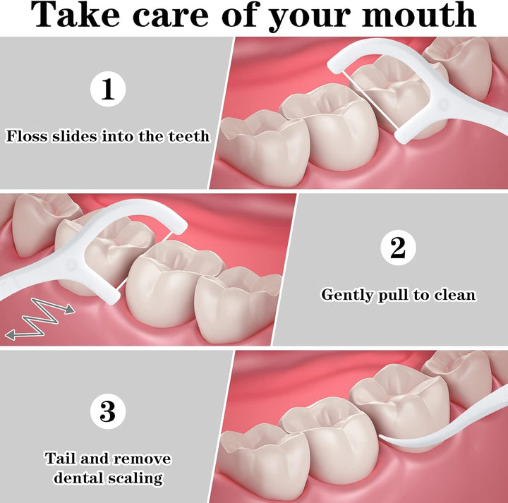 200 Pcs Dental Floss Stick, Disposable Toothpicks Teeth Stick Floss Picks Tooth Picks Sticks Interdental Cleaning Tool for Travel Home Office Restaurant