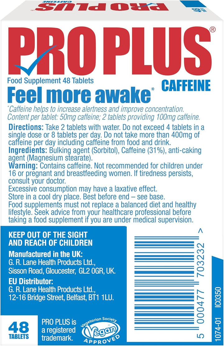 48 Tablets - Caffeine Tablets - Sugar Free