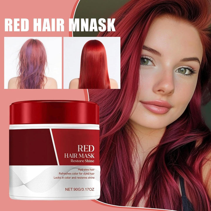 Red Hair Maske, Color Depositing Red Hair Maske, Colour Protect Conditioner, Repair and Enhances Reds Tones for Color-Treated Hairs, Refreshes Colors & Tone