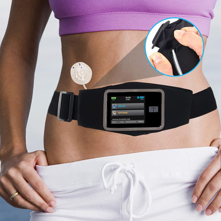 Insulin Pump Belt,Insulin Pump Holder,Hold CGM Receiver Insulin Pumps Blood Glucose Meters & Test Strips,Running or Travel Diabetes Accessories,Adjustable Waist Band Belt for Adult Men Women (Black)
