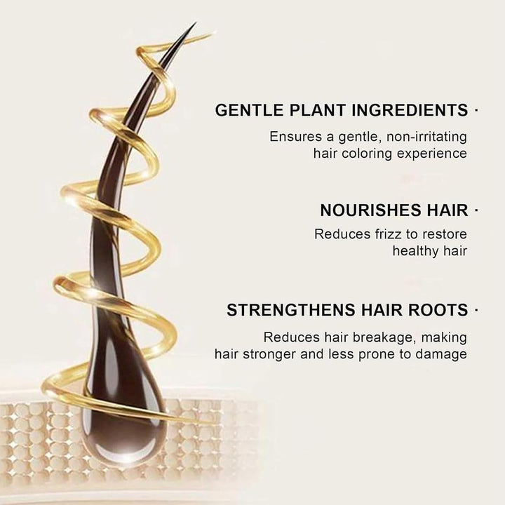 Nourishing Plant-Based Hair Color,Long-Lasting Floral Dye, Even and Natural Gray Hair Coverage, Softens and Adds Shine,Plant-Based Formula for Men & Women - Instant Effect (Natural Black)