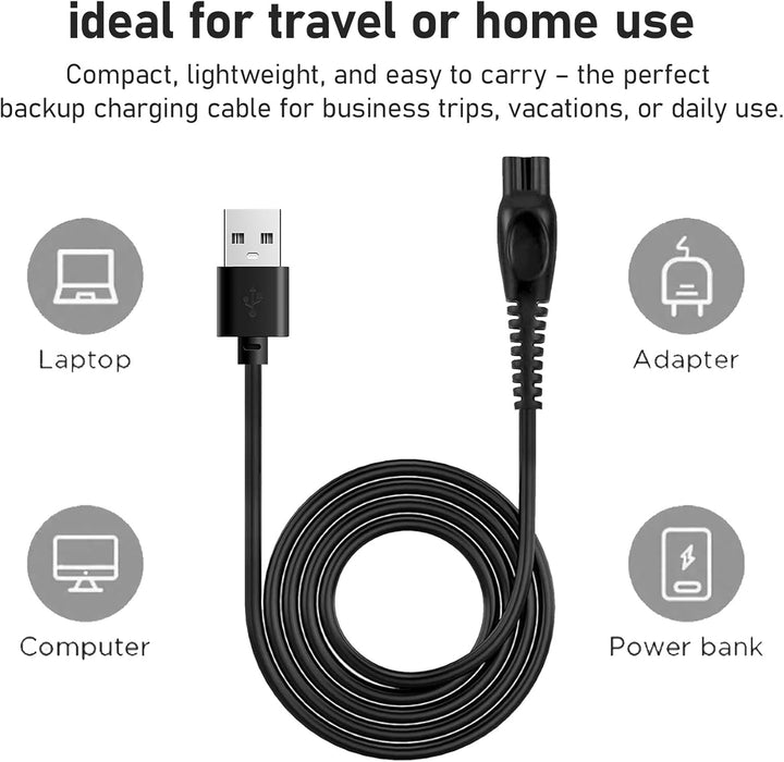 1 Pcs 5V Cable for Philips One Blade Charger, Applies to One Blade Charger, Compatible with QP2724、QP2824、QP2734、QP2834、MG5910、MG9520、S3145、S7885、S7887、S5884、X3053、X3001、X5004、X5012, Durable Portable