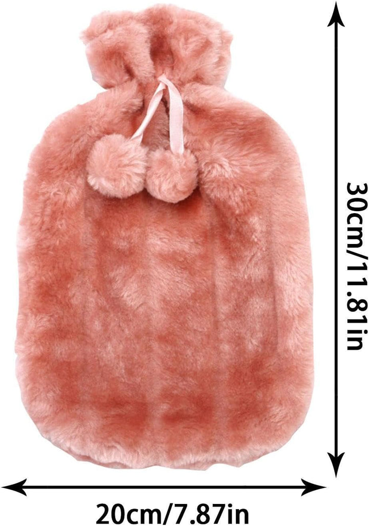 Water Bottle Softcover | 2 Liter Ultra Soft Faux Plush Hot Water Bottle Cover - Hot Water Bottle Covers Insulated Maintain Constant Temperature for Women Kids (Cover Sleeves Only)
