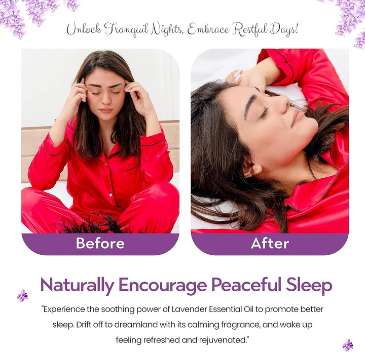 | Lavender Essential Oil 10Ml - 100% Pure - Lavender Oil for Sleep, Aromatherapy, Diffusers for Home - Vegan Friendly