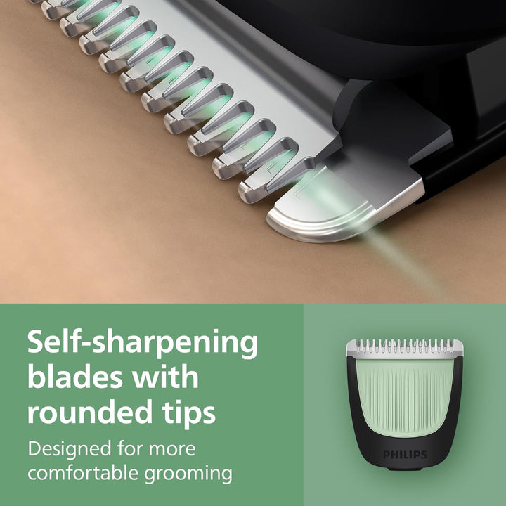 Multigroom 3000 Series All-In-One 9-Piece Trimmer - Shaver and Clipper for Face, Head & Body, Self-Sharpening Skin-Friendly Blades, 12 Length Settings, Model MG3946/15