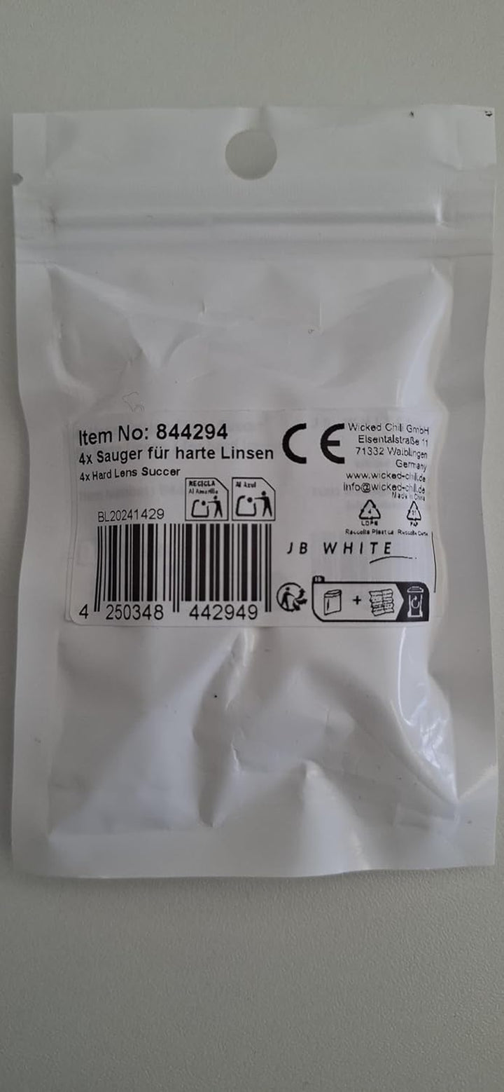 4X Contact Lens Remover, Sucker for Hard Contact Lenses, RGP and Ortho-K Lenses, Set of 4 Pcs Suckers, Lens Tool, Suction Holder (Only Suitable for Hard Contact Lenses), Multicolored