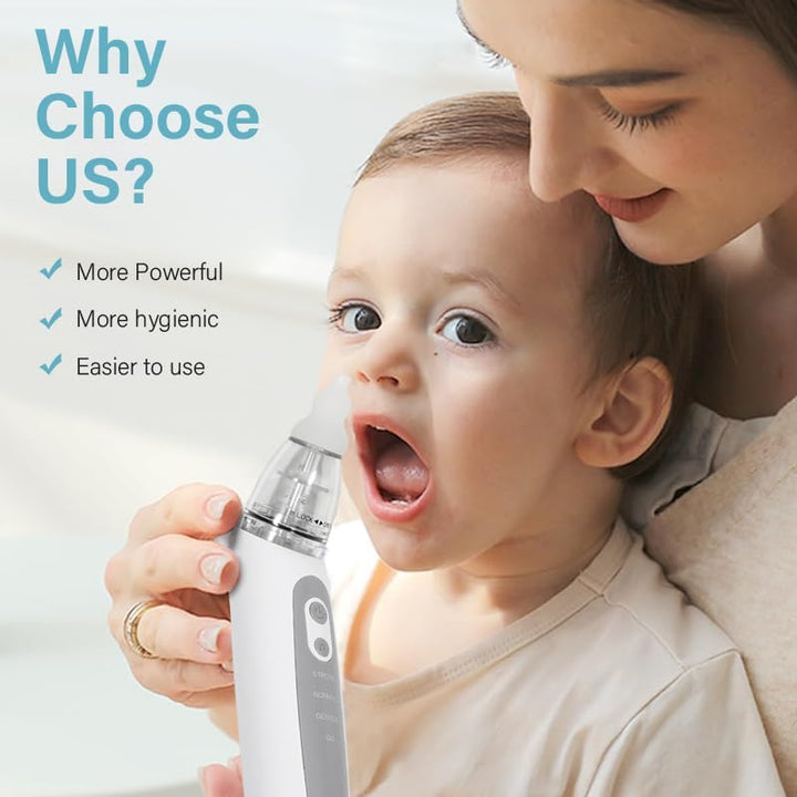 Electric Nasal Aspirator Baby,Portable Baby Nasal Aspirator,Baby Nose Suckers for Blocked Nose Relief, Baby Nose Sucker Vacuum Cleaner, Nose Vacuum Cleaner for Newborns, Toddlers, Safe and Comfortable
