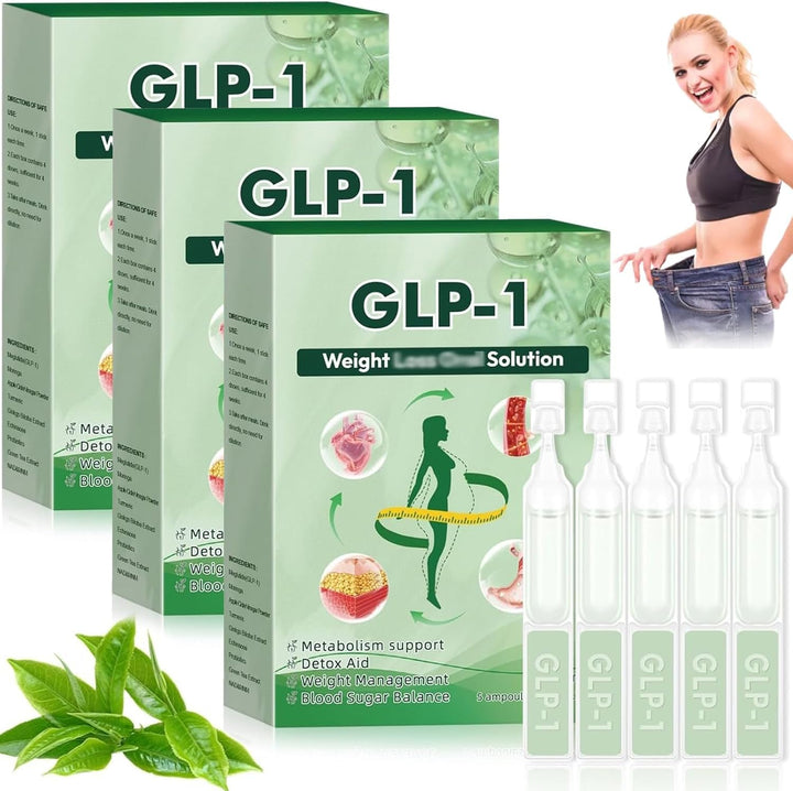 GLP1 Weight Loss Drops, GLP-1 Oral Solution Liquid, GLP-1 Weightloss Oral Solution, Natural Plant Extract Glp 1 Supplement Weight Loss, for Women & Men (3 Box)