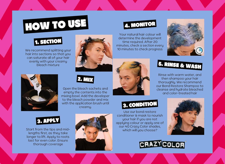 High Lift Bleaching Kit. Pre-Lightener Powder Bleach & 30 Vol (9%) Developer | Achieve up to 6+ Levels of Lift. Vegan & Cruelty Free