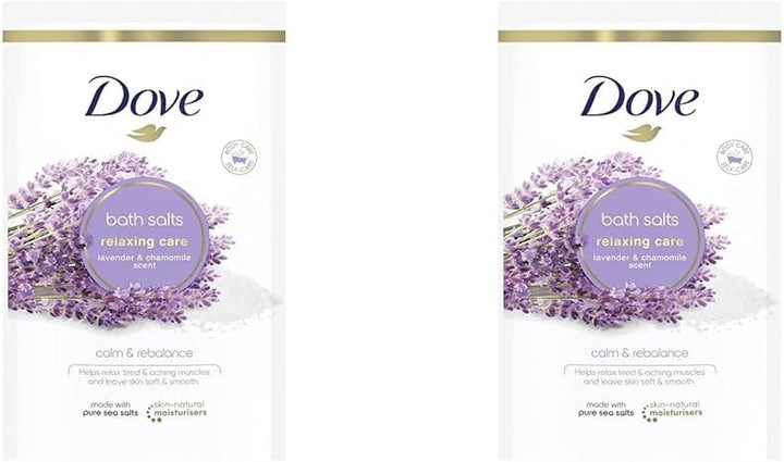 Relaxing Care Lavender & Chamomile Bath Salts with Skin-Natural Moisturisers to Relax Your Mind & Body, Leaving Your Skin Smooth & Soft 900 G