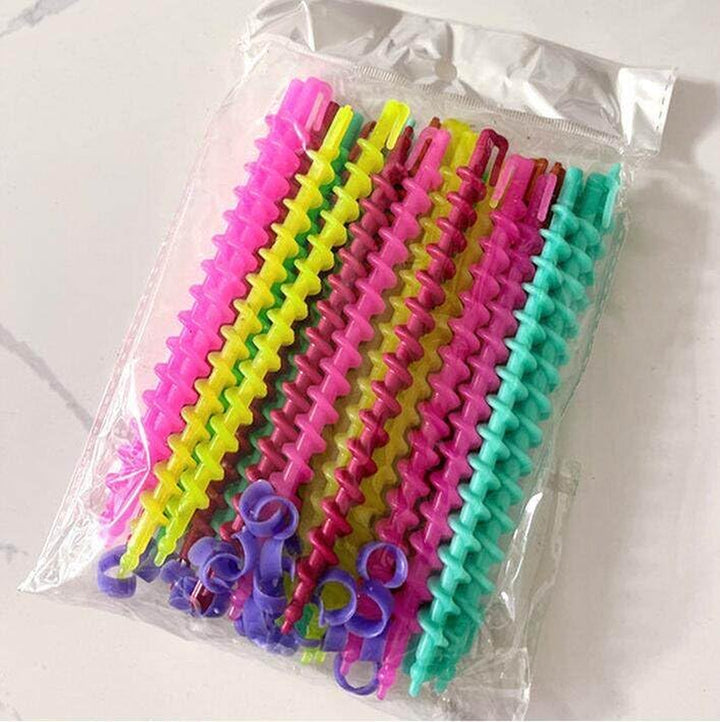 26 Pieces 6Inch Spiral Hair Perm Rod Colorful Plastic Long/Medium Hair Barber Hairdressing Styling Curling Perm Rod No Heat Hair Curlers for Women Girls