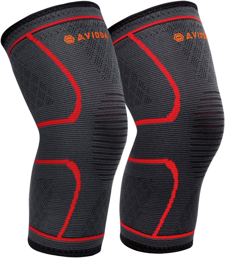 Knee Support Brace 2 Pack - Compression Knee Sleeves for Arthritis, Joint Pain, Ligament Injury, Meniscus Tear, ACL, MCL, Tendonitis, Running, Squats, Sports