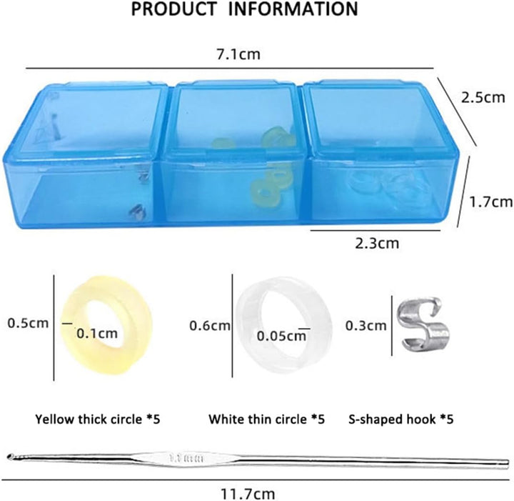 Ingrown Toenail Corrector, Stainless Steel Curved Toenail Straightener with Rubber Bands, Ingrown Toenail Removal Kit, Professional Ingrown Toenail Pedicure Tools for Men Women Curved Nail Repair