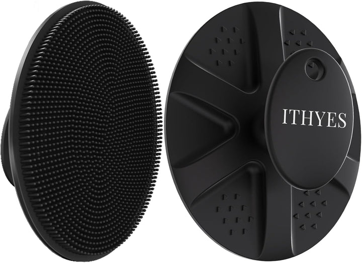 Silicone Body Scrubber Exfoliating Body Brush for Men Women Lathers Well Easy to Clean More Hygienic Shower for Face Scrubber for Sensitive Skin Body Buffer 1 Pack (Black)