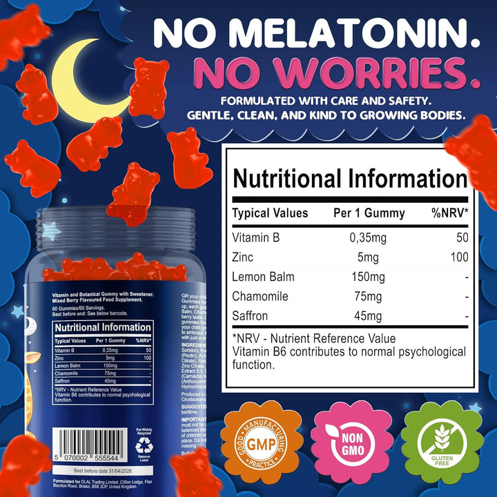 - 60 X Kids Sleep Gummies - Mixed Berry Flavoured Sleep Gummies for Kids