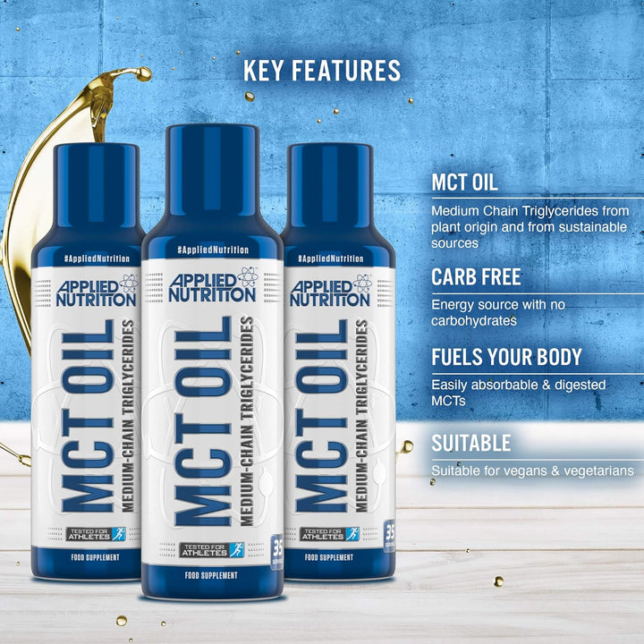 MCT Oil, for Paleo, Keto & Low Carb Diets, Energy Source No Carbs, Supports Fasting, Vegan Friendly from Sustainable Sources, Boosts Ketones, Ideal for Bulletproof Coffee, 490 Ml