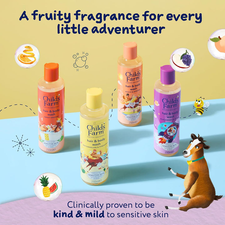 Kids Hair & Body Wash, Blackberry & Apple | Tear-Free, Gently Cleanses | Suitable for Dry, Sensitive Skin, 500Ml