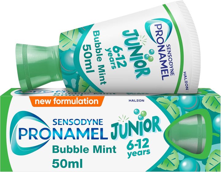 Junior 6-12 Years Toothpaste for Juniors, 2X Stronger Enamel Defence*, Bubble Mint Flavour, 50 Ml *Protection from Sugar Acids Vs Your Mouth’S Natural Defences.