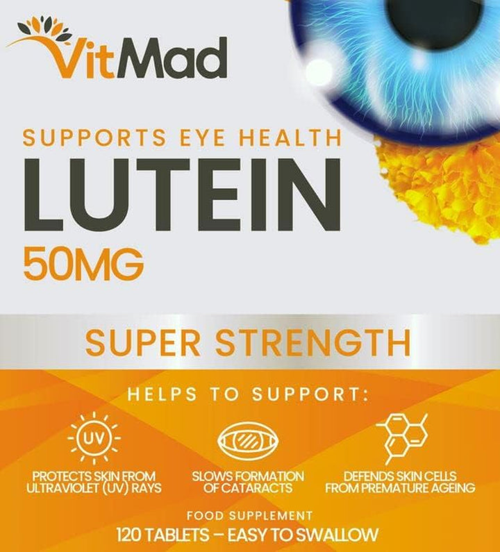 Lutein 50Mg 120 Tablets Supports Vision Eye Health Supplement