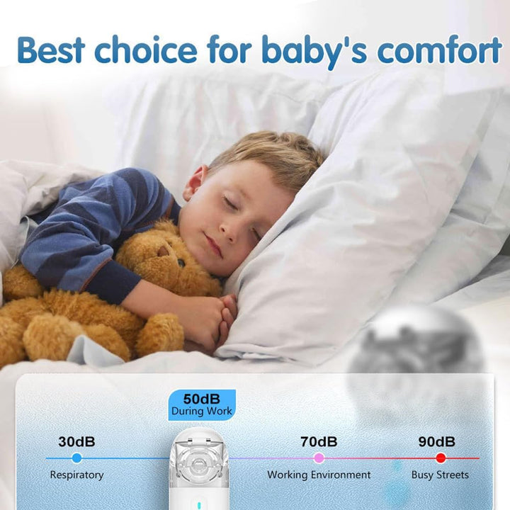 Nebuliser Machine for Kids Adults, Ultra Quiet Design, USB-C Rechargeable, Easy Clean Personal Humidifier for Home, Travel, Bedroom Use