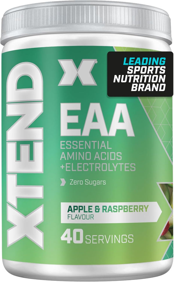 XTEND EAA Amino Acids Powder|Apple and Raspberry|40 Servings for Hydration and Fitness Performance|9 Essential Amino Acids + Added Electrolytes Recovery Powder to Hydrate, Repair, Recover