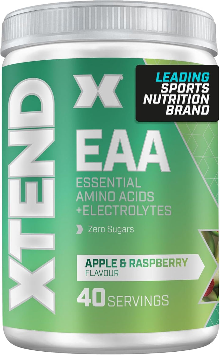 XTEND EAA Amino Acids Powder|Apple and Raspberry|40 Servings for Hydration and Fitness Performance|9 Essential Amino Acids + Added Electrolytes Recovery Powder to Hydrate, Repair, Recover