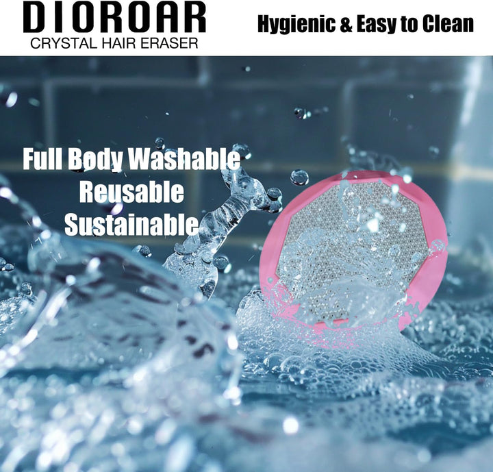 Crystal Hair Eraser for Women,Upgraded Painless Crystal Hair Remover Diamond,Effective Nano Glass Hair Removal Stone Exfoliation without Shaver,Natural Epilator for Silky Skin(Rose Pink)