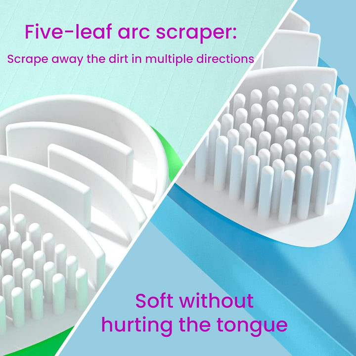 3-Color 3 Pack Adult Tongue Scraper and Tongue Cleaning Brush Double-Sided Soft Tongue Coating Brush, Portable Food-Grade Oral Massage Brush