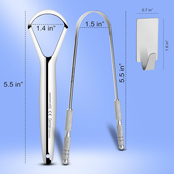 Tongue Scraper Metal Stainless Steel Tongue Scrapers for Adults Restore Fresh Breath Improve Taste and Oral Health with Our Tongue Cleaners Suitable for Men & Women Personal Hygiene - Tongue Scraper 2